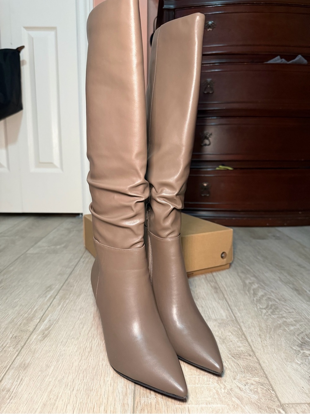 Le Chateau Faux-Leather Beige Boots